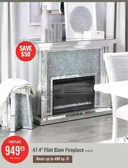The Brick Flint 47.4 Glam Electric Fireplace - Silver and Glass offer