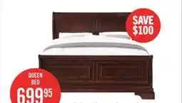 The Brick Marco Panel Bed with Headboard & Frame, Cherry Brown - Queen Size offer