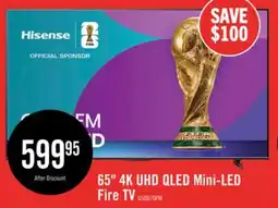 The Brick HISENSE 65 QD7QFM Mini-LED QLED 4K UHD AI Smart Fire TV (65QD7QFM) offer