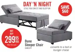 The Brick Dune 43.75 Fabric Convertible Sleeper Chair with Tufted Cushions - Grey offer