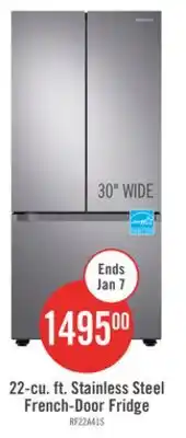 The Brick Samsung 30 22.1 Cu. Ft. French-Door Refrigerator - Stainless Steel - RF22A4111SR/AA offer