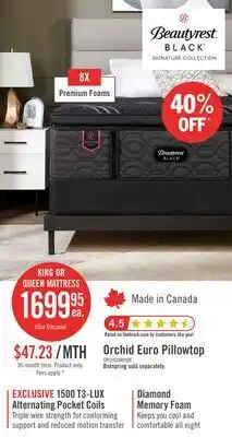 The Brick Beautyrest Black Signature Orchid Euro Pillowtop King Mattress offer