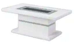 The Brick Garbo 52 Glam Coffee Table - White and Silver with Glitter Accents offer