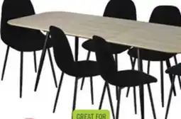 The Brick Joss 7pc Dining Set with Table & 6 Chairs - 63-86.5W Butterfly Extension, Metal - Natural/Black offer