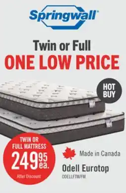 The Brick Springwall Odell Eurotop Twin Mattress offer