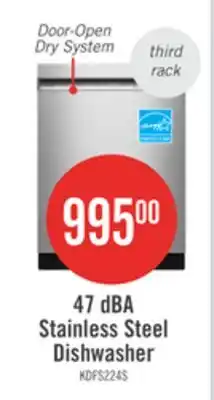 The Brick KitchenAid 24 47 dBA Dishwasher with Third Level Utensil Rack PrintShield Stainless - KDFS224SPS offer