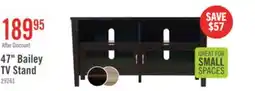 The Brick Bailey 47 TV Stand with Storage and Cable Management for TVs up to 55- Coffee Brown offer