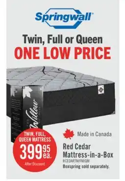 The Brick Springwall Red Cedar Tight Top Medium Twin Mattress-in-a-Box offer