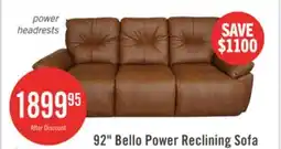 The Brick Bello 91.7 Leather-Look Fabric Power Reclining Sofa - Brown offer