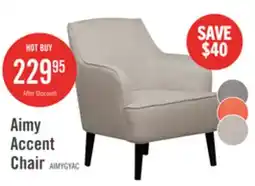 The Brick Aimy 28 Linen Look Fabric Accent Chair with Cylindrical Wood Legs - Light Grey offer