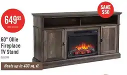 The Brick Ollie 60 Electric Fireplace TV Stand with Storage and Cable Management for TVs up to 65- Grey offer