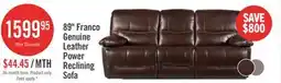The Brick Franco 89 Genuine Leather Zero Gravity Power Reclining Sofa with USB Ports - Brown offer