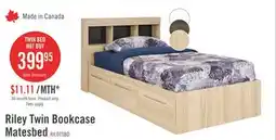 The Brick Riley Mates Bed with Bookcase Headboard Set for Kids, Made in Canada, Natural - Twin Size offer