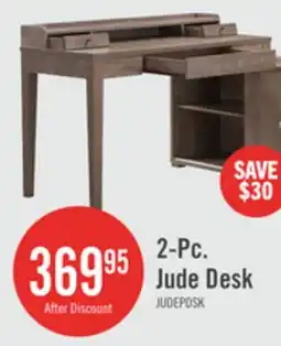 The Brick Jude 55 Reversible Office Desk with 3-Drawers & Cabinet- Hazelnut offer