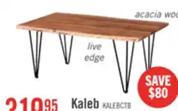 The Brick Kaleb 45 Rustic Coffee Table - Brown and Black with Metal Legs offer