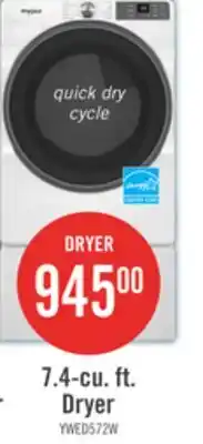 The Brick Whirlpool 5.2 Cu. Ft. Smart Front-Load Washer and 7.4 Cu. Ft. Electric Dryer - White offer