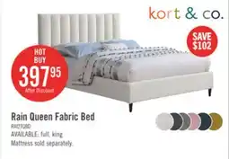 The Brick Kort & Co. Rain Upholstered Platform Bed in Taupe Fabric, Tufted - Queen Size offer