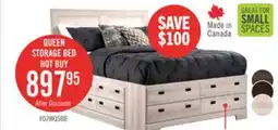 The Brick Yorkdale 12-Drawer Platform Bed with Headboard & Storage Frame, Made in Canada, White - Queen Size offer