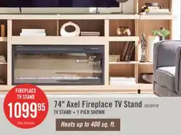 The Brick Axel 74 Modern Electric Fireplace TV Stand with Storage and Cable Management for TVs up to 85- Taupe offer