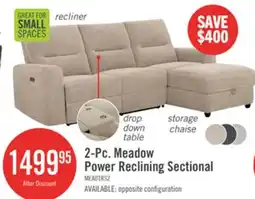 The Brick Meadow 2-Piece Right-Facing Chenille Fabric Power Reclining Sectional with Storage Chaise - Taupe offer