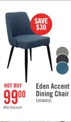 The Brick Eden Dining Chair with Linen-Look Fabric, Metal - Blue offer