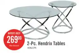 The Brick Hendrix 60 Modern 2-Pack Glass Top Coffee + End Table - Chrome with Metal Base offer