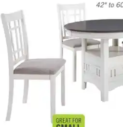 The Brick Dena 5pc Dining Set with Table & 4 Chairs, 42-60W Extension, Round - Oak Brown offer