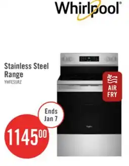 The Brick Whirlpool 5.3 Cu. Ft. Electric Range with No Preheat Air Fry - Stainless Steel - YWFES5030RZ offer