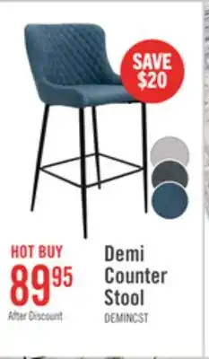 The Brick Demi Counter-Height Stool with Velvet-Like Fabric, Metal - Navy offer