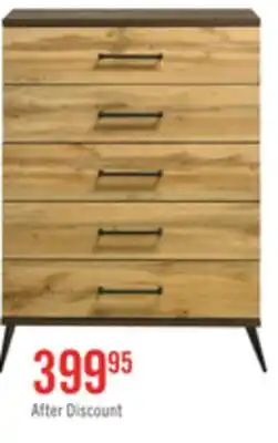 The Brick Silas Bedroom Chest of Drawers, 5-Drawer, 33W x 47.5H - Rustic Brown offer