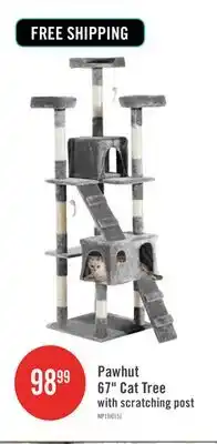 The Brick Pawhut 67inch Cat Tree With Scratching Post, Cat Condo Tower With Cat House, Toy, Perch, Grey offer