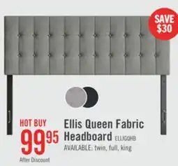 The Brick Ellis Upholstered Headboard in Grey Fabric, Button Tufted - Queen Size offer