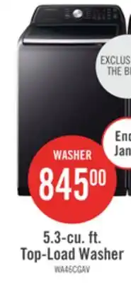The Brick Samsung 5.4 Cu. Ft. Top-Load Washer - Black Stainless Steel - WA46CG3505AVA4 offer