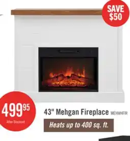 The Brick Mehgan 43.8 Modern Electric Fireplace - White & Brown Two Tone offer