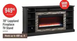 The Brick Lappland 70 Electric Fireplace TV Stand with Storage and Cable Management for TVs up to 80- Black offer