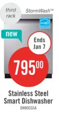 The Brick Samsung 24 46 dBA Smart Built-In Dishwasher with StormWash - Stainless Steel - DW80CG5450SRAA offer