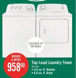 The Brick Inglis 4.4 Cu. Ft. I.E.C. Top-Load Washer and 6.5 Cu. Ft. Electric Dryer White offer