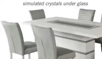 The Brick Garbo 7pc Dining Set with Table & 6 Chairs, Glass Insert, Pedestal Base, Glam, 78.75W - White offer