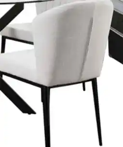 The Brick Zoe Dining Chair with Polyester Fabric & Channeled Tufting, Metal - Grey offer