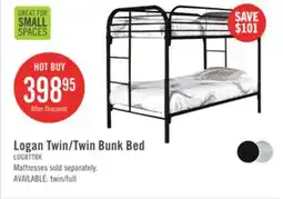 The Brick Logan Bunk Bed with Ladders & Guard Rail for Kids, Black Metal - Twin/Twin offer
