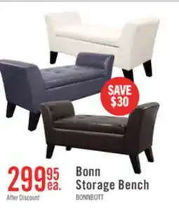 The Brick Bonn 45 Storage Ottoman - Brown Faux Leather offer