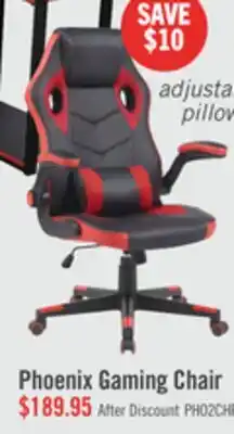 The Brick Phoenix 26.7 Ergonomic Gaming Chair with Lumbar Cushion - Black & Red offer