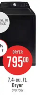 The Brick Samsung 7.4 Cu. Ft. Electric Dryer - Black Stainless Steel - DVE47CG3500VAC offer