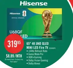 The Brick HISENSE 65 U68QF Mini-LED QLED 4K UHD AI Fire TV (65U68QF) offer