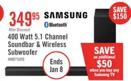 The Brick SAMSUNG B-Series 5.1 Channel Soundbar with Wireless Subwoofer (HW-B750F/ZC) offer