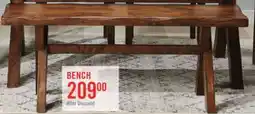 The Brick Plum Dining Bench, Wood, Live-Edge Look, 47.25W- Nutmeg Brown offer