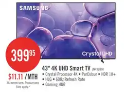 The Brick SAMSUNG 43 U8000 Crystal 4K UHD Smart Tizen OS TV (UN43U8000FFXZC) - 2025 Model offer