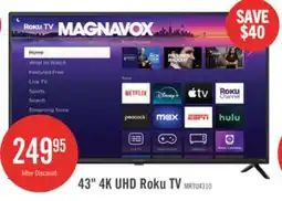 The Brick Magnavox 43 4K Ultra HD Roku Smart TV offer