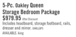 The Brick Oakley 5pc Bedroom Set with Storage Bed, Dresser & Mirror, Made in Canada, Natural - Queen Size offer
