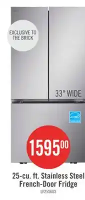 The Brick LG 33 25 Cu. Ft. Smart French-Door Refrigerator - Stainless Steel - LF25S6000S offer
